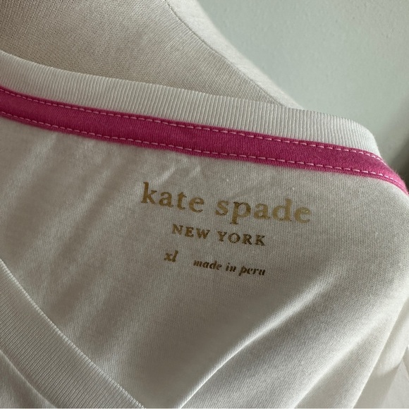 NWT Kate Spade New York City Apple Graphic Tee Shirt | Size XL | 100% Cotton - Picture 6 of 6